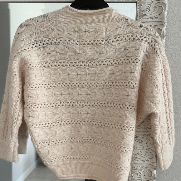 Abercrombie & Fitch Vintage Cream Open-Front Cashmere/Wool/Rabbit Hair Cardigan - Picture 4 of 4